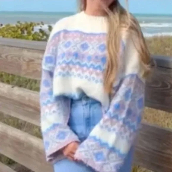 Sharlene Wool Blend Bell Sleeve Pullover Sweater - Picture 7 of 7